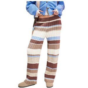 Free People - Stripe Wide Leg Pants, ‘Spark Joy’ Stripe - Multi-Color Medium